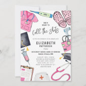 彼女の準備万端ナース卒業パーティー 招待状 (正面)