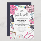 彼女の準備万端ナース卒業パーティー 招待状 (正面/裏面)