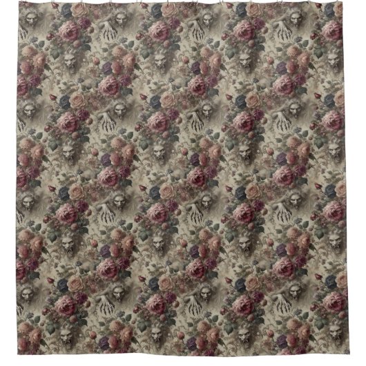 彼女の爪得- Gothicフローラグロテスク シャワーカーテン (正面)