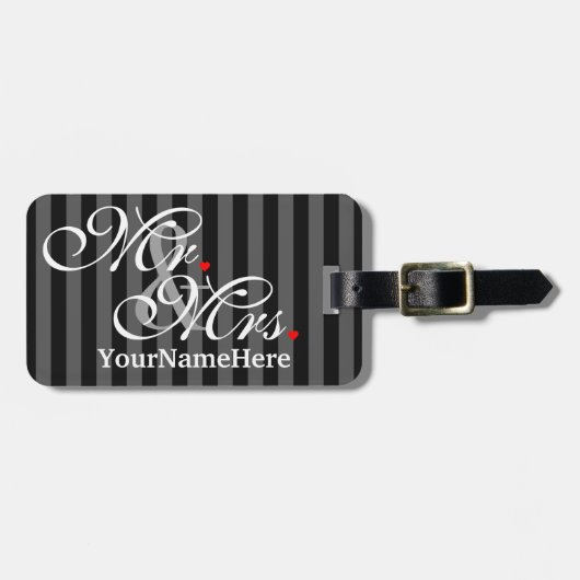 彼女の物が最近結婚するName Husband Wife His氏および夫人 ラゲッジタグ (正面横)