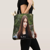 彼女の物語はここから始まる：女パーソナライズされたの子のためのトート トートバッグ (クローズアップ)