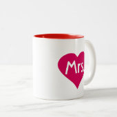 彼女の物Mug置かれる赤いハートの夫人-氏および夫人マグ ツートーンマグカップ (正面右)