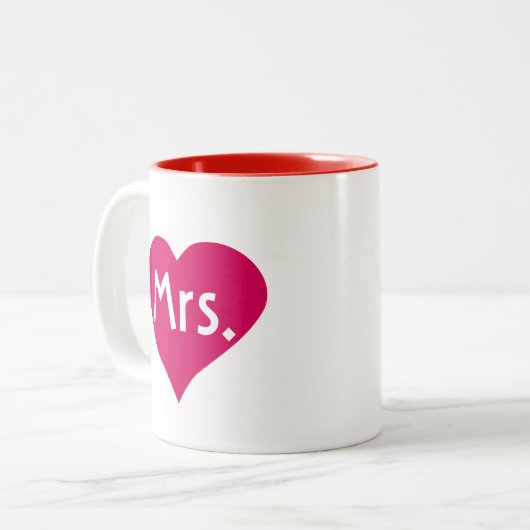 彼女の物Mug置かれる赤いハートの夫人-氏および夫人マグ ツートーンマグカップ (正面左)