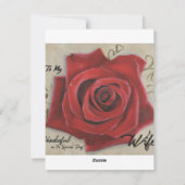 「彼女の特別な日に私の素晴らしい妻に」 シーズンカード (裏面)