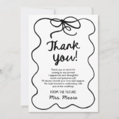 彼女の特別な日を祝う　ふんわりリボンのブライダルシャワー サンキューカード (正面)
