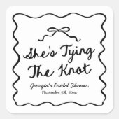 彼女の特別な日を祝う　ふんわりリボン　ブライダルシャワー スクエアシール (正面)