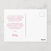 「彼女の特別な日 ピンクリボン ブライダル サンクス」 ポストカード (裏面)