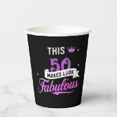彼女の特別な50歳の誕生日にぴったり！オーダーメイドの紙コップ 紙コップ (正面)
