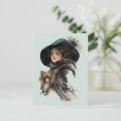 彼女の犬と一緒に ポストカード (スタンド正面)