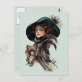 彼女の犬と一緒に ポストカード (正面/裏面)