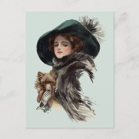 彼女の犬と一緒に ポストカード (正面)