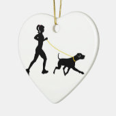 彼女の犬のオーナメントとの女の子のランニング セラミックオーナメント (左)