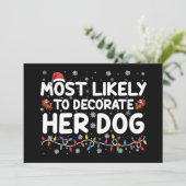 彼女の犬の家族飾のクリスマスに最も可能性が高い 招待状 (スタンド正面)