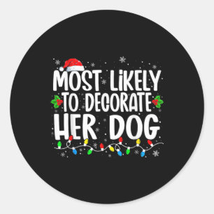 彼女の犬の家族飾のクリスマスPに最も可能性が高い ラウンドシール