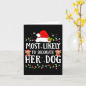 彼女の犬の飾クリスマスのパジャマに最も可能性が高い カード (黄色い花)