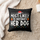 彼女の犬の飾クリスマス休暇を最も可能性が高い クッション (ブランケット)
