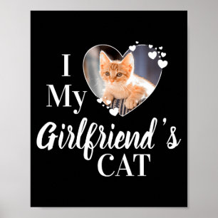 彼女の猫の写真Tシャツ オリジナルプリント ポスター