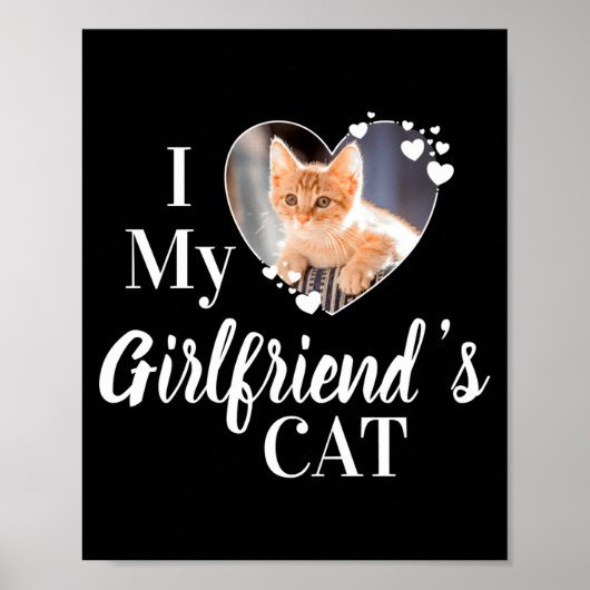 彼女の猫の写真Tシャツ オリジナルプリント ポスター (正面)