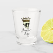 彼女の王スカルと金ゴールド王冠 ショットグラス (正面)