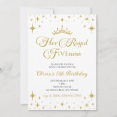 彼女の王室のフィヴェンス金ゴールドプリンセス5th誕生日インビ 招待状 (正面)