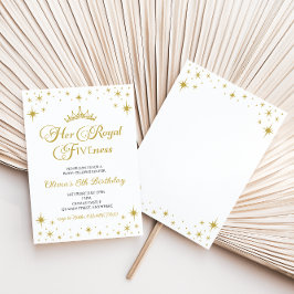 彼女の王室のフィヴェンス金ゴールドプリンセス5th誕生日インビ 招待状