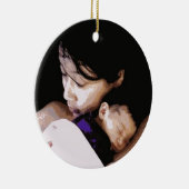 彼女の生まれたばかりのな"オーナメントを持つ母 セラミックオーナメント (右)