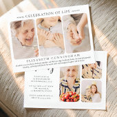 彼女の生命のお祝いのためのモダンでシンプルな写真 招待状