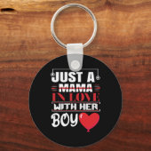 彼女の男の子バレンタインを愛しているママ キーホルダー (正面)