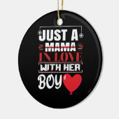彼女の男の子バレンタインを愛しているママ セラミックオーナメント (左)