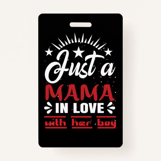 彼女の男の子バレンタインを愛しているママ バッジ (正面)