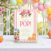 彼女の登場にワクワクするトロピカル フラワー シトラス 招待状