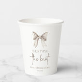 彼女の白いリボンのウェディングシャワーパーティー 紙コップ (正面)