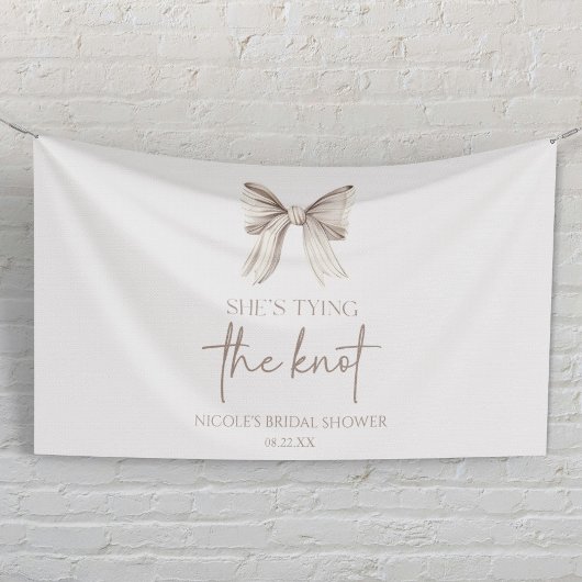 彼女の白いリボンのウェディングシャワー 横断幕