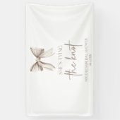 彼女の白いリボンの結婚前パーティー 横断幕 (縦)