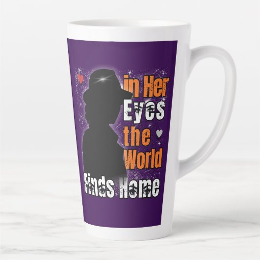彼女の目の中で、世界は家を見つける – ロマンチックな愛 カフェラテマグ (右)