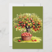 彼女の目の中のリンゴ 秋のマーケットバスケット ブライダルシャワー 招待状 (裏面)