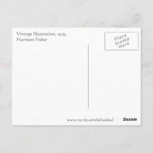 彼女の目は崇拝のために作られた ポストカード (裏面)