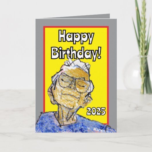 彼女の目を休めるハッピーバースデー カード (正面)