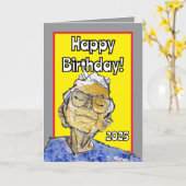 彼女の目を休めるハッピーバースデー カード (黄色い花)