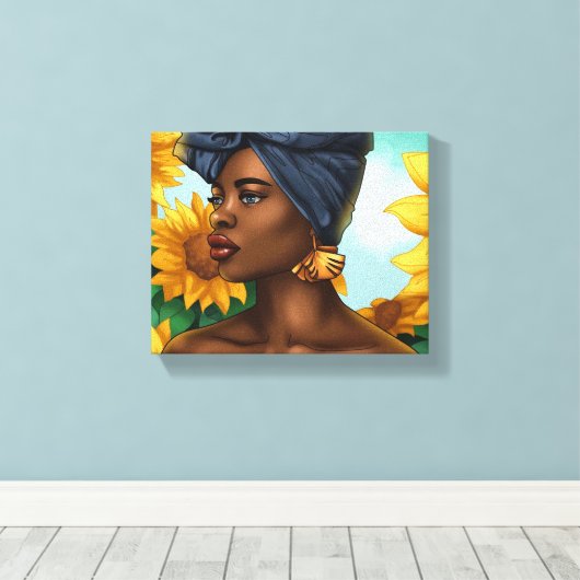 彼女の目を伸ばしたキャンバス印刷の火花 キャンバスプリント (インサイチュ (ウッドフロア))