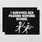 彼女の看護学校の看護師としての試練を乗り越えた 招待状 (正面/裏面)