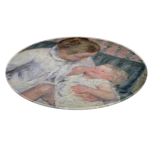 彼女の眠い子供1880年を洗浄する約母(油o カッティングボード (角)