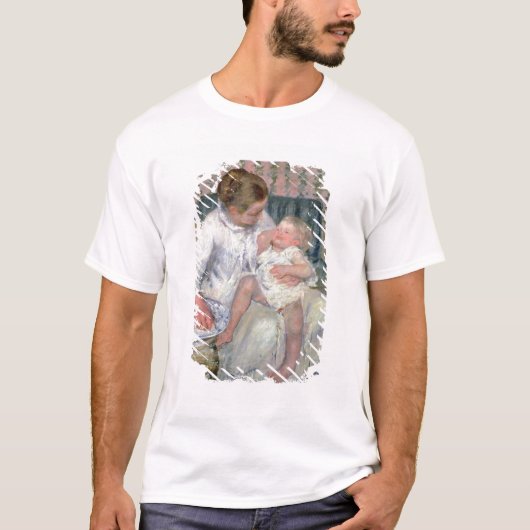彼女の眠い子供1880年を洗浄する約母(油o tシャツ (正面)