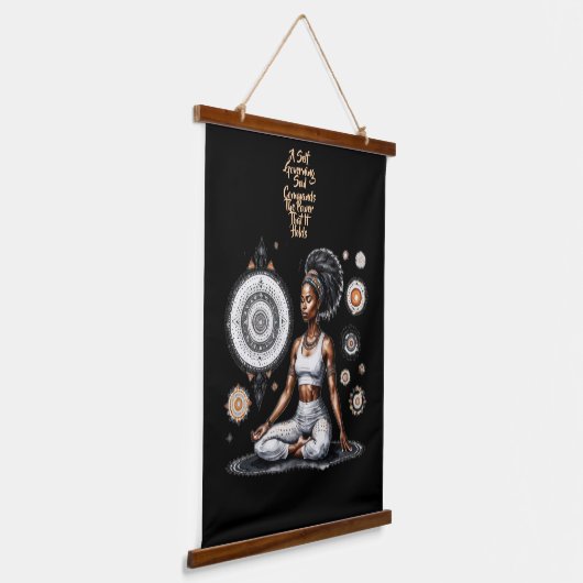 彼女の知恵の自己統治ウッドトップウォールタペストリー 吊り下げ型タペストリー (傾斜あり)