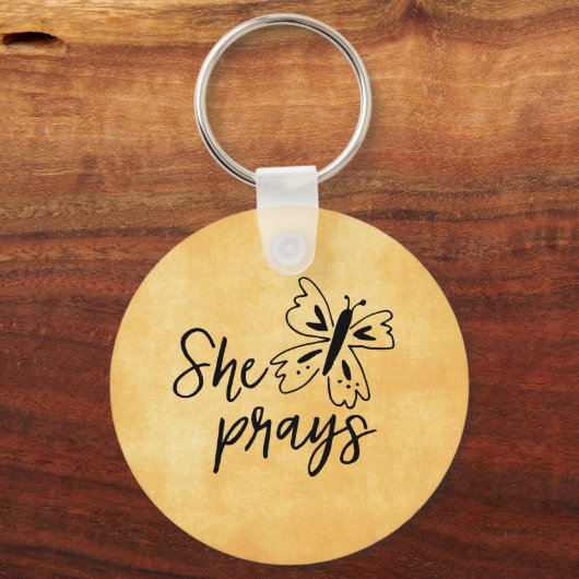 彼女の祈引用文祈りの言葉戦士 キーホルダー (正面)