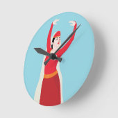 彼女の精神は故郷と同じくらい強来い ラウンド壁時計 (傾斜)