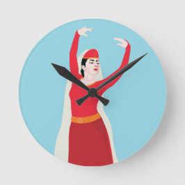 彼女の精神は故郷と同じくらい強来い ラウンド壁時計