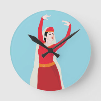 彼女の精神は故郷と同じくらい強来い ラウンド壁時計