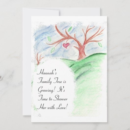 彼女の系譜は-ベビーシャワーの招待状育っています 招待状 (正面)