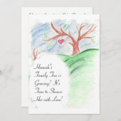 彼女の系譜は-ベビーシャワーの招待状育っています 招待状 (正面/裏面)